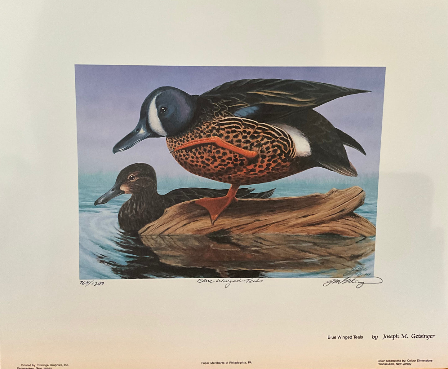 Joseph Getsinger "Blue Winged Teals" Print