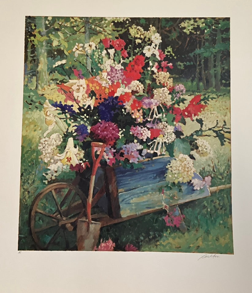 Jennifer Carlton "Wheel Barrow of Flowers"