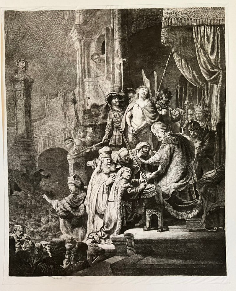 Rembrandt "Christ Before Pilate" Tissue Etching