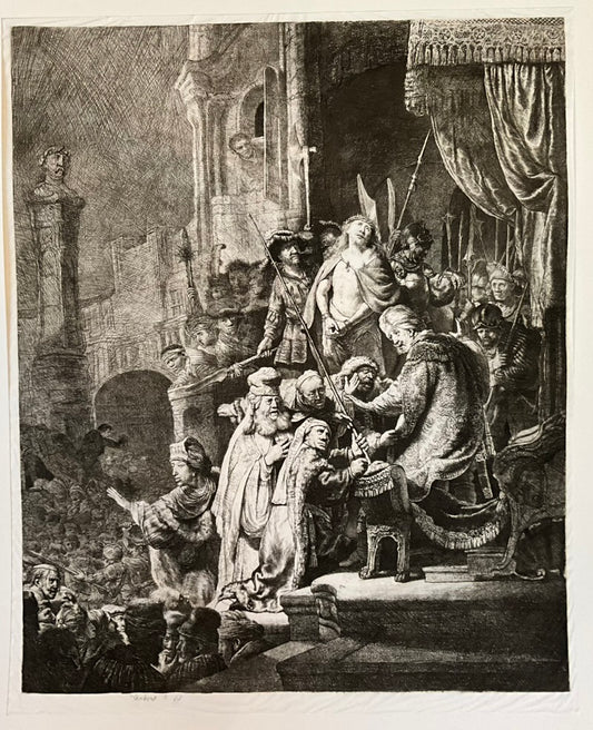 Rembrandt "Christ Before Pilate" Tissue Etching