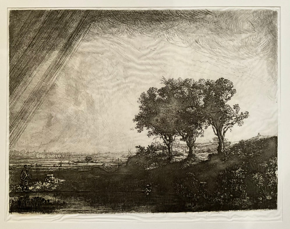 Rembrandt "The Three Trees" Tissue Etching