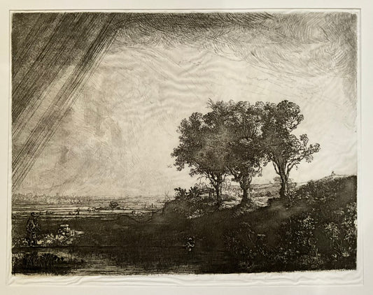 Rembrandt "The Three Trees" Tissue Etching
