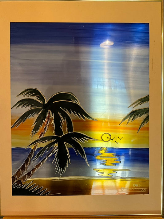 "Palm Tree Beach-Metallic Shine"