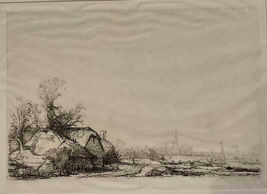 Rembrandt "Cottages Beside A Canal" Tissue Etching