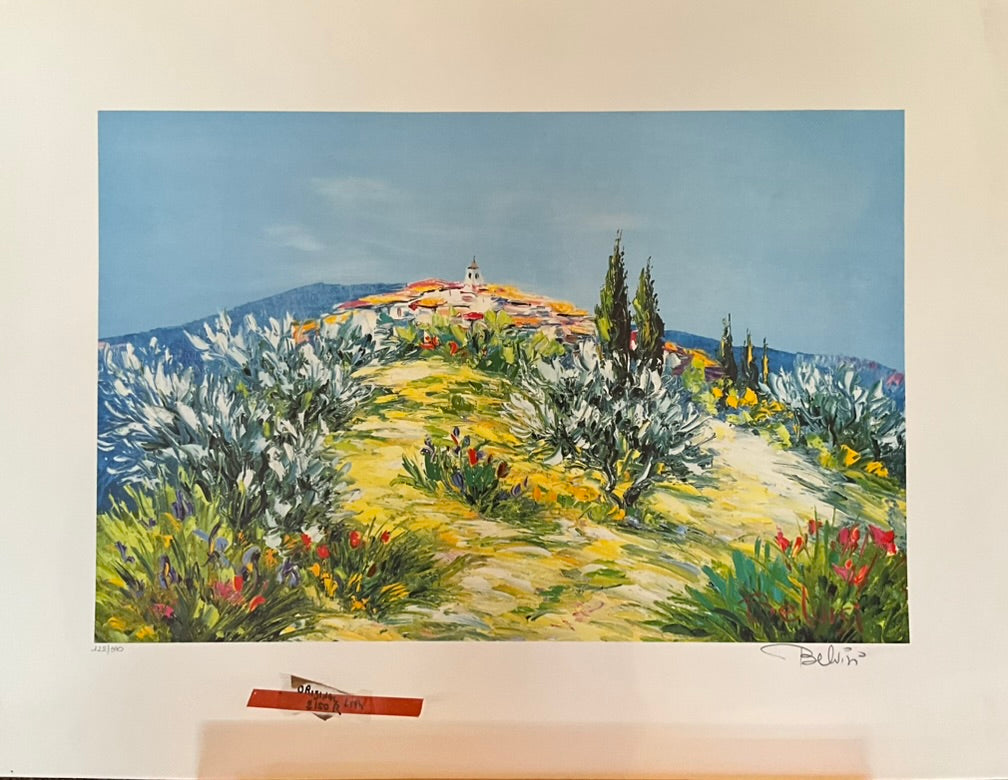 Marcel Belvisi "Le Village En Hauteur" SOLD AS IS