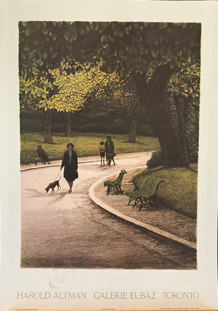 Harold Altman "Walking in the Park" Poster Print SOLD AS IS